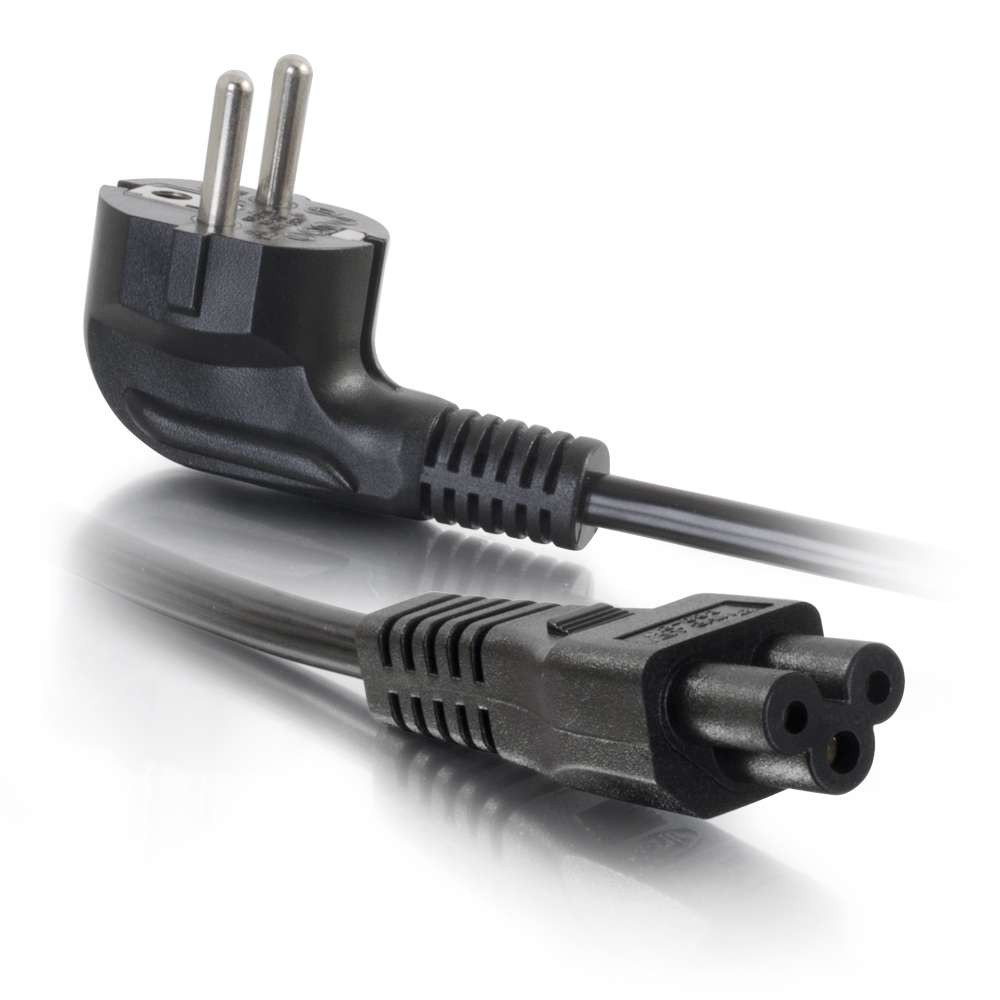 C2G Cordon d'alimentation EU pour ordinateur portable (CEE 7/7 à IEC 60320 C5) de 2 M, 2 m, CEE7/7, Coupleur C5, 250 V, 3 A 80607
