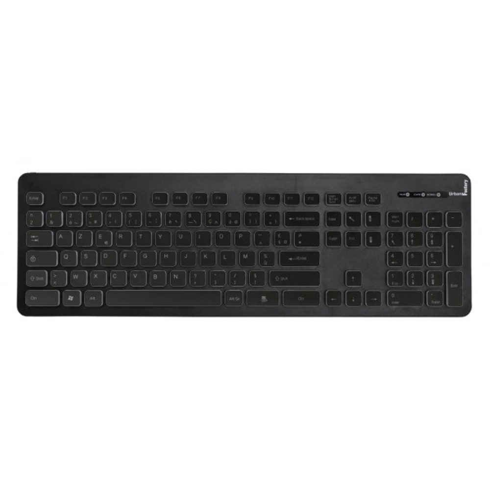 Urban Factory AWK02UF, Taille relle (100 %), Avec fil, USB, AZERTY, Noir