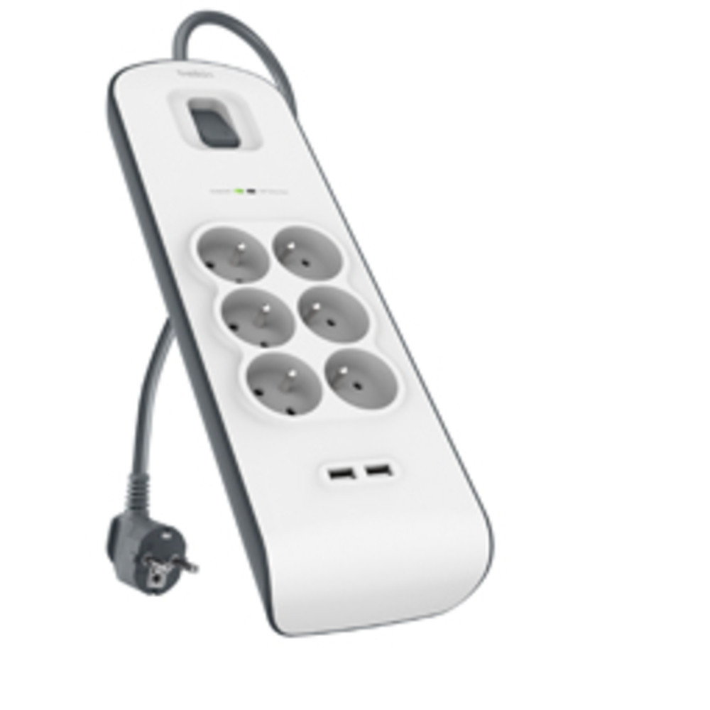 Belkin BSV604ca2m, 650 J, 6 sortie(s) CA, Blanc, 2 m