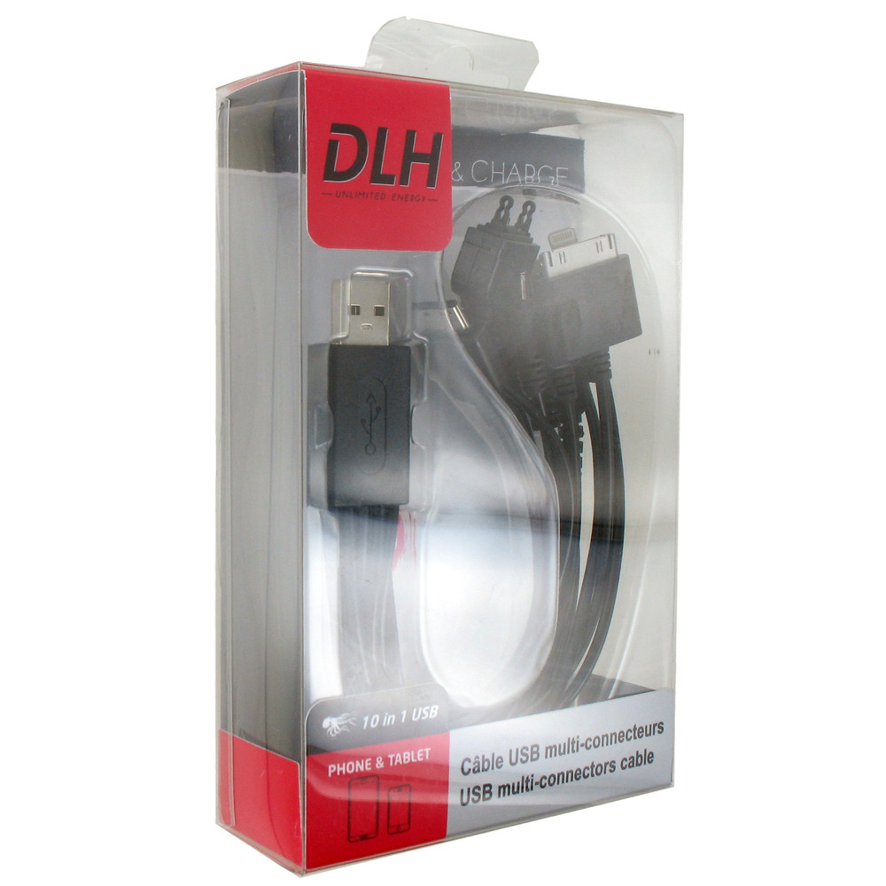 DLH DY-TU1975B, Noir, USB A, Mâle, Mâle