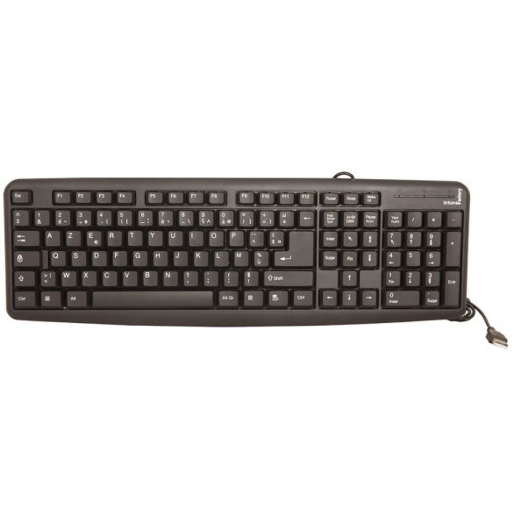 Urban Factory KBX55UF-V2, Taille relle (100 %), Avec fil, USB, AZERTY, Noir