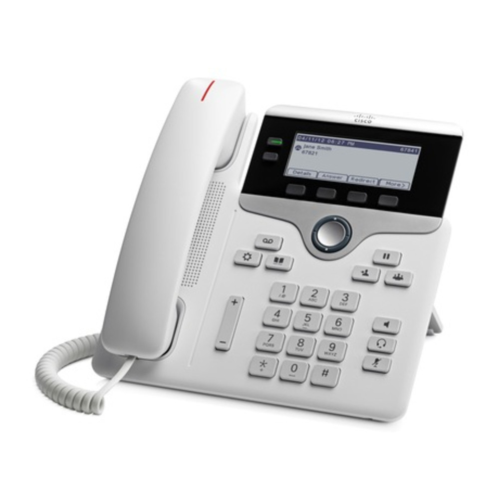 Cisco IP Phone 7821, Tlphone IP, Blanc, Combin filaire, Polycarbonate, Sur bureau/mural, 2 lignes CP-7821-W-K9=