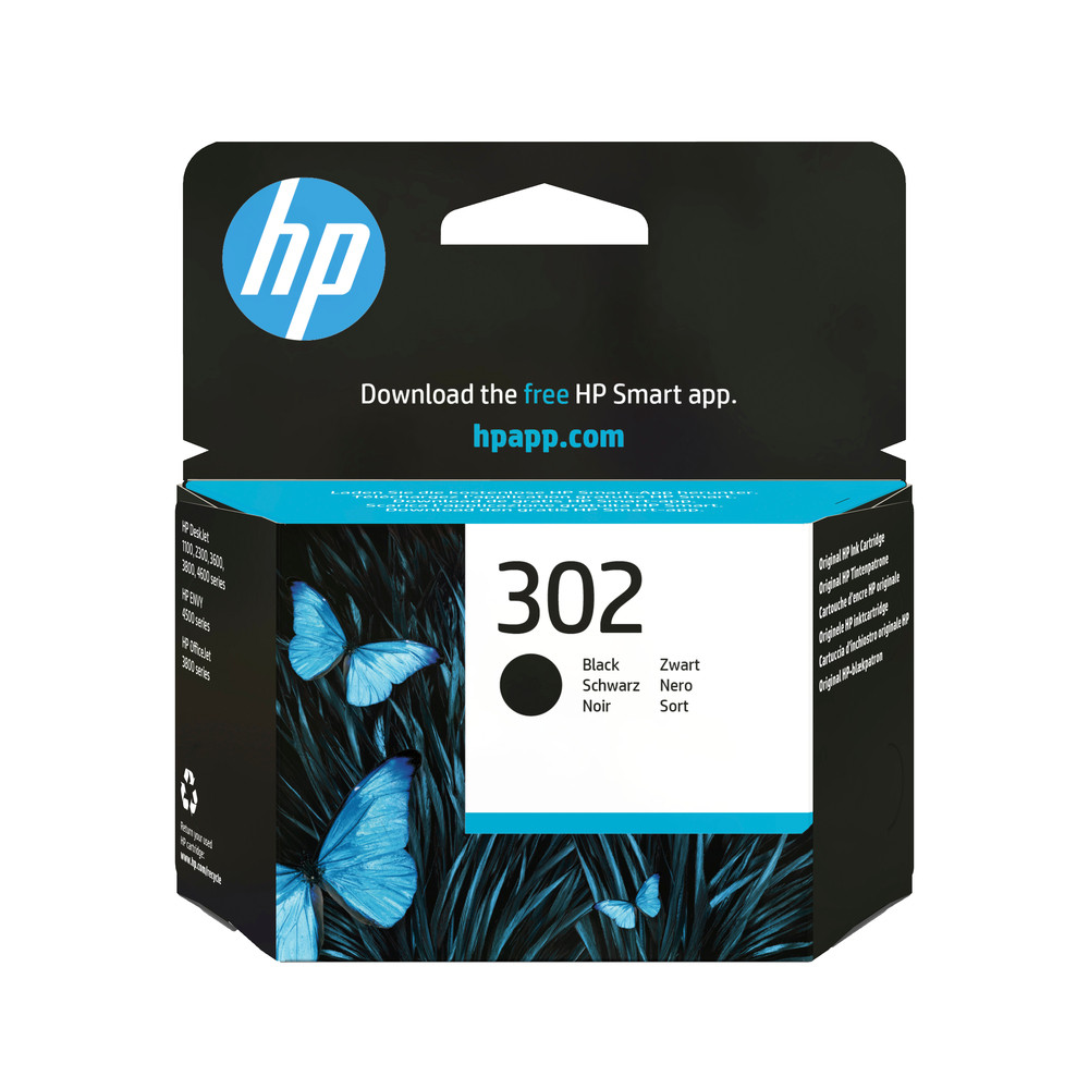 HP 302 Cartouche d?encre noire authentique, Standard, Noir, Encre à pigments, 3,5 ml, 1 pièce(s), 170 pages F6U66AE