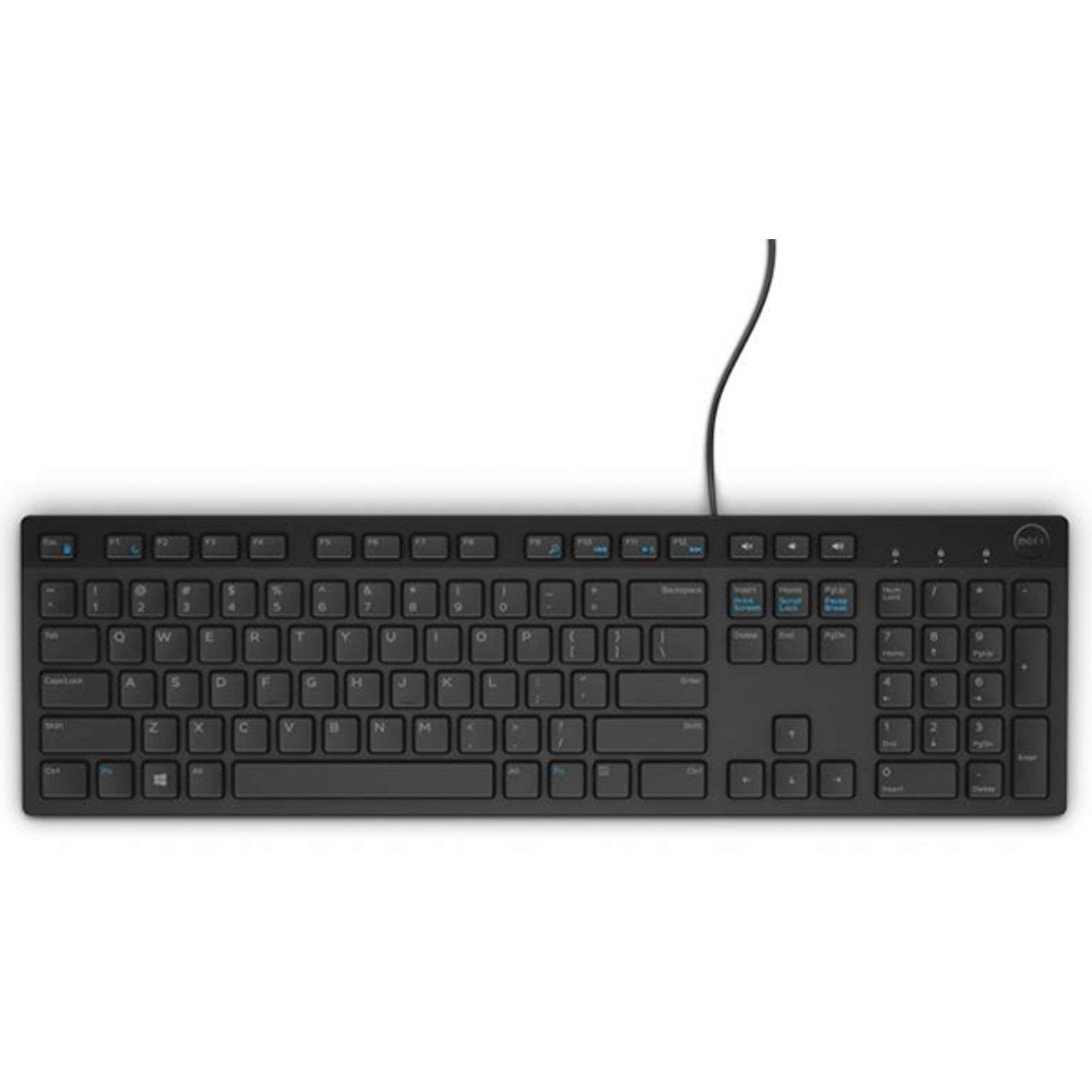 DELL Clavier filaire - KB216 - français (AZERTY) - noir, Taille réelle (100 %), Avec fil, USB, AZERTY, Noir 580-ADGU