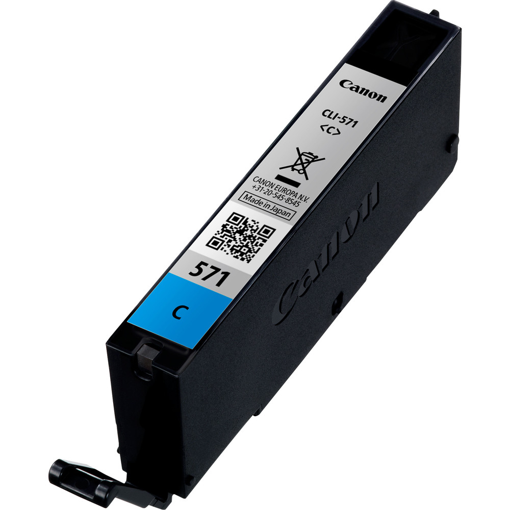 Canon Cartouche d'encre cyan CLI-571C, Rendement standard, 7 ml, 345 pages, 1 pièce(s) 0386C001