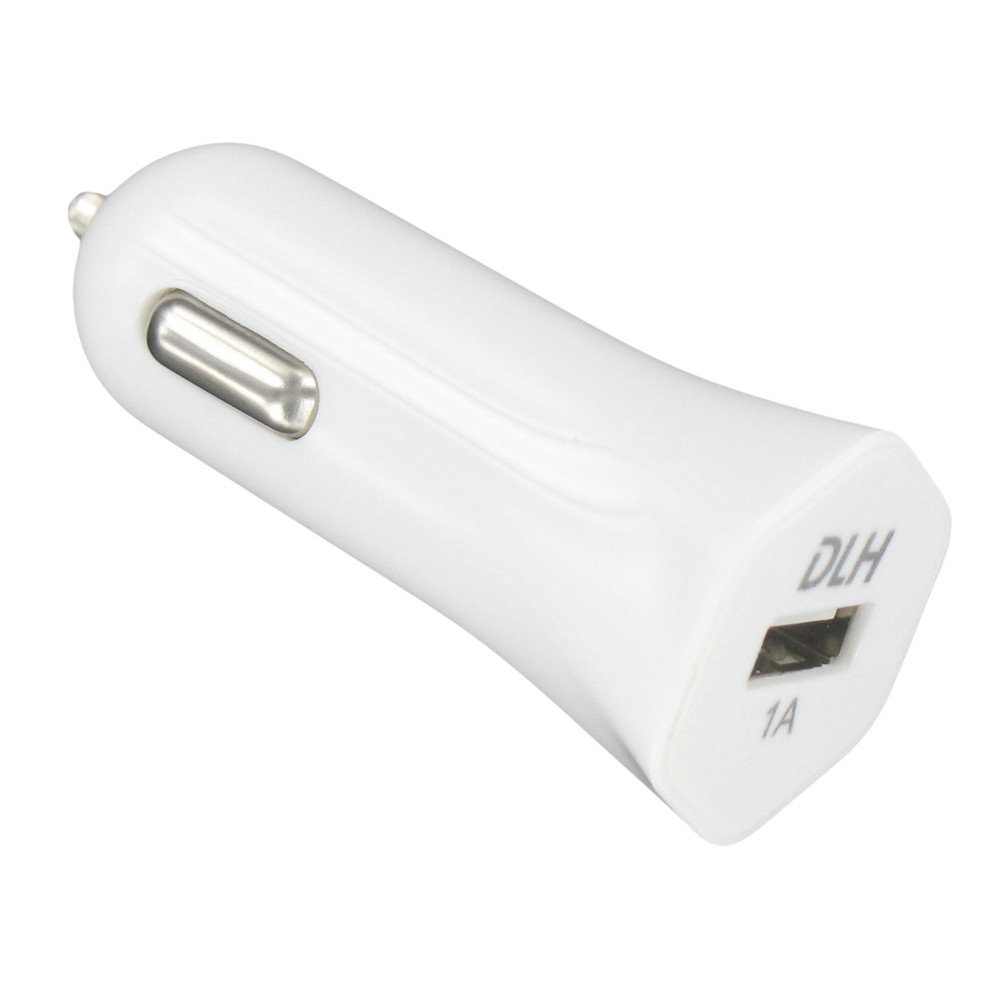 DLH Chargeur voiture 1 port USB 1A 5W, Auto, Allume-cigare, 1 A, Blanc DY-AU2361W
