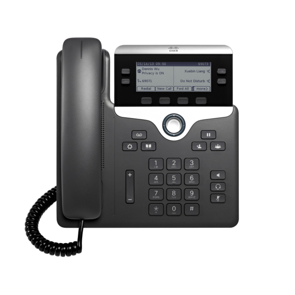 Cisco 7821, Tlphone IP, Noir, Argent, Combin filaire, Polycarbonate, Sur bureau/mural, 2 lignes CP-7821-3PCC-K9=