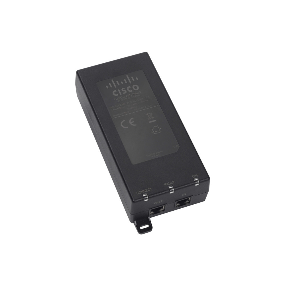 Cisco AIR-PWRINJ6=, Gigabit Ethernet, 10,100,1000 Mbit/s, IEEE 802.3at, Noir, Chine, 25 W
