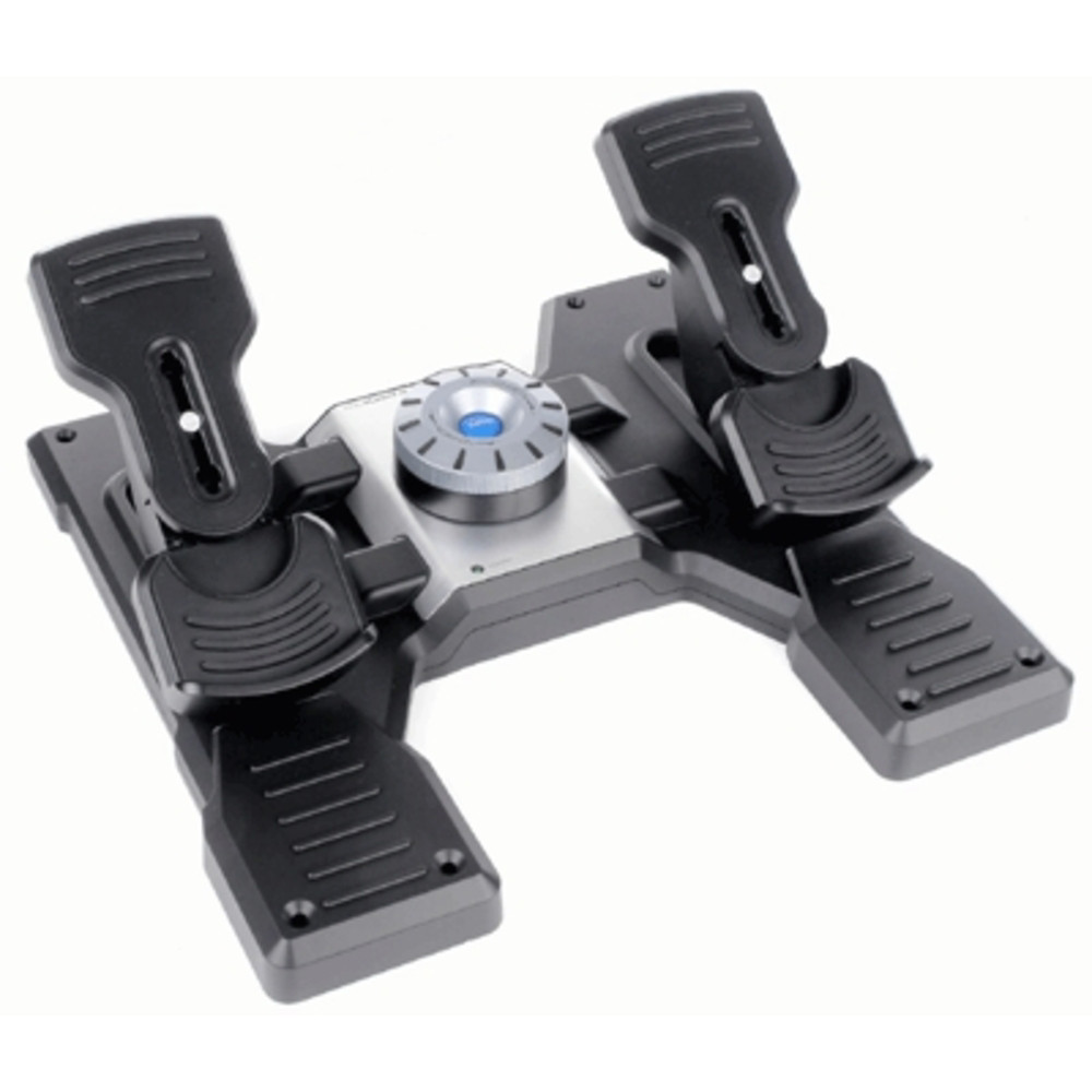 Logitech G Flight Rudder Pedals, simulation de vol, PC, Analogique/Numérique, Avec fil, USB 2.0, Noir, Argent 945-000005