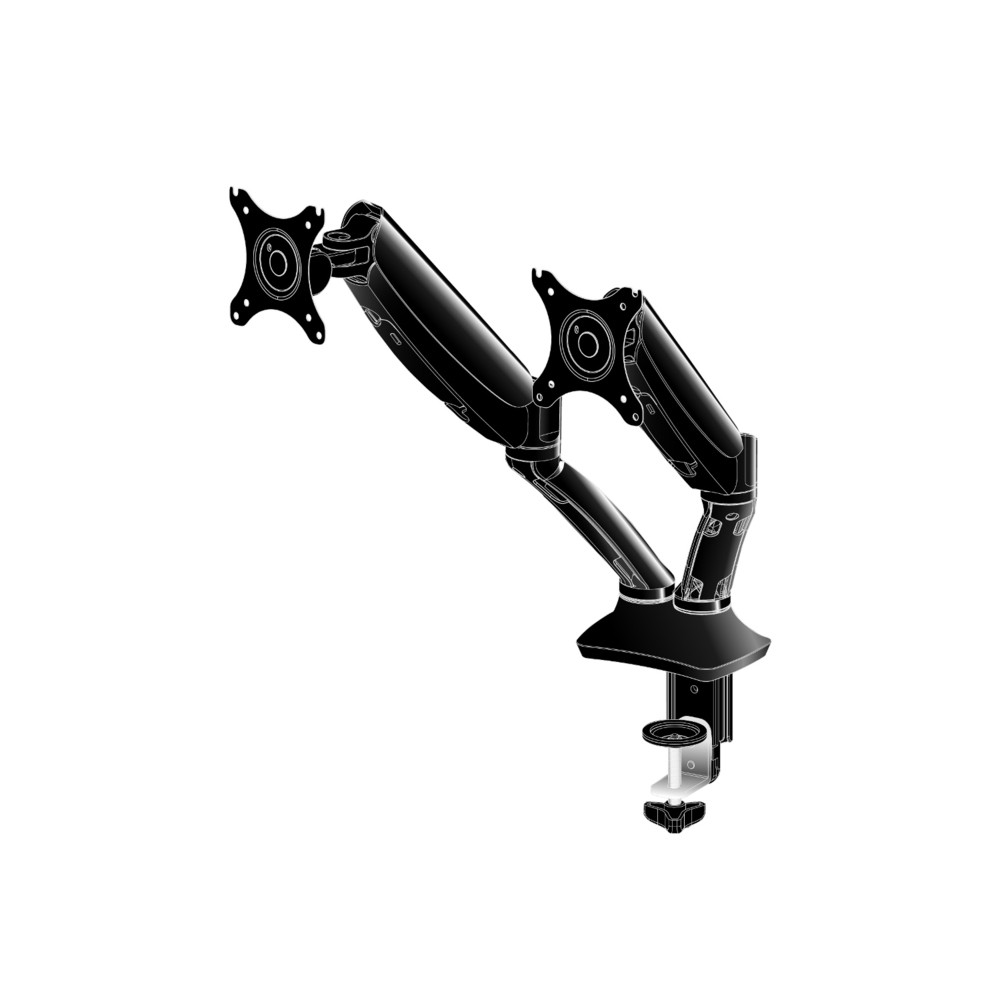 iiyama DS3002C-B1, 5 kg, 25,4 cm (10'), 68,6 cm (27'), 100 x 100 mm, Réglage de la hauteur, Noir