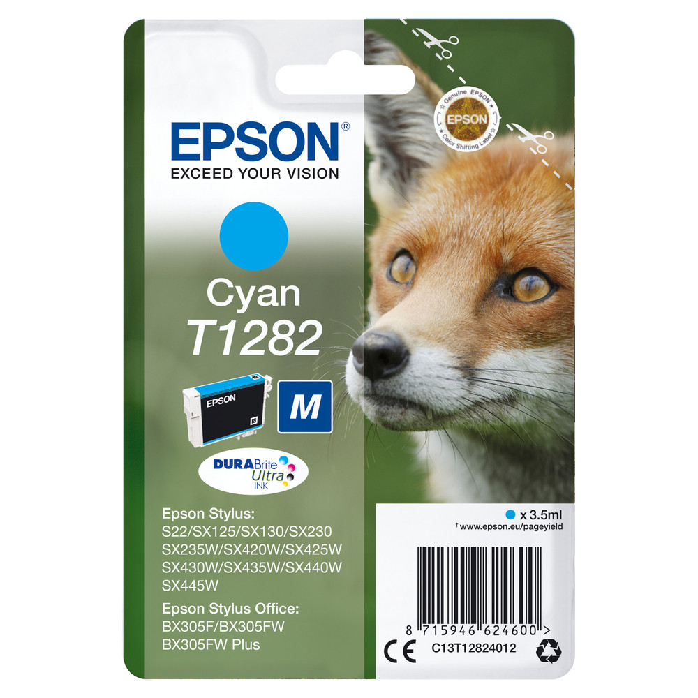 Epson Fox Cartouche 'Renard' - Encre DURABrite Ultra C, 3,5 ml, 1 pièce(s) C13T12824022