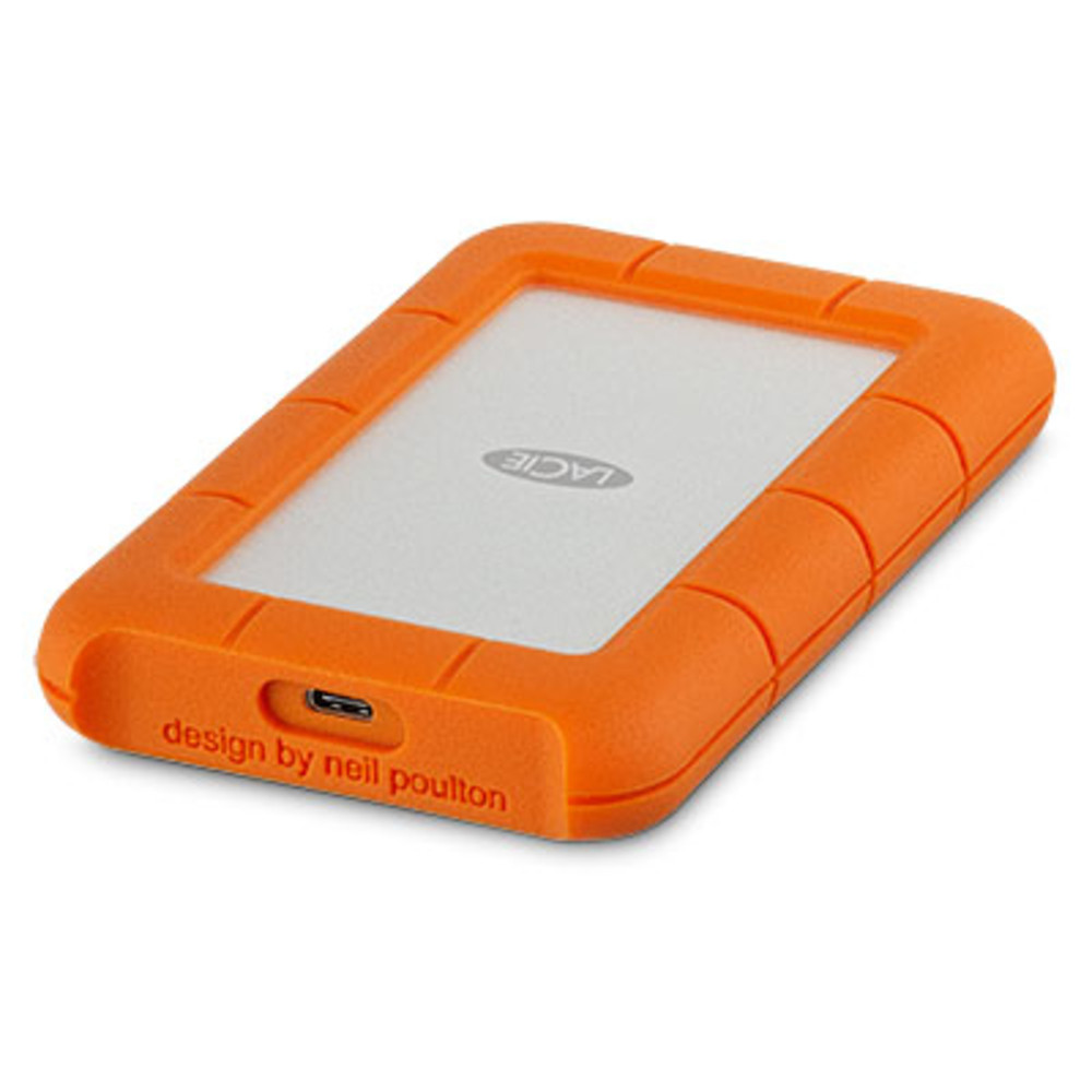 SEAGATE LaCie Rugged USB-C, 4000 Go, 2.5', 3.2 Gen 1 (3.1 Gen 1), 5400 tr/min, Orange, Argent STFR4000800