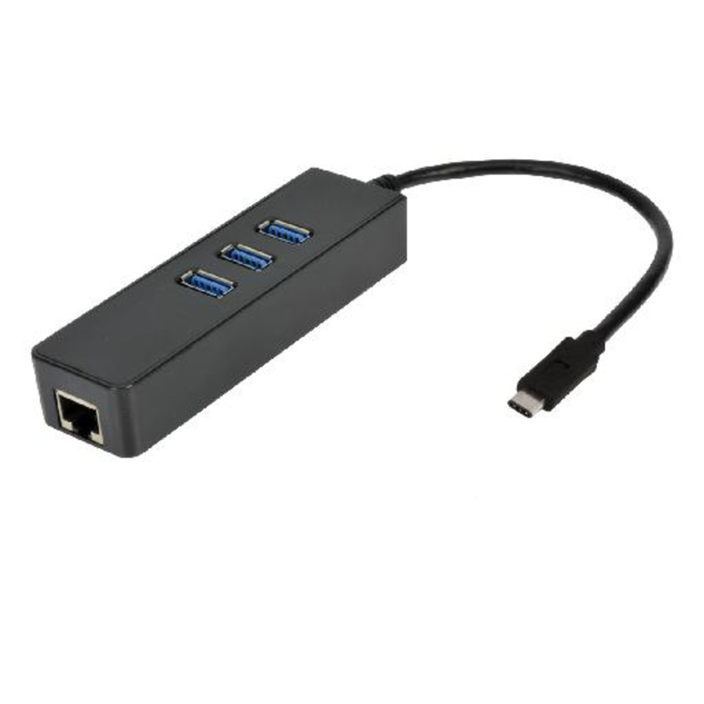MCL USB3C-125H3/C, Avec fil, USB Type-C, Ethernet, 1000 Mbit/s, Noir