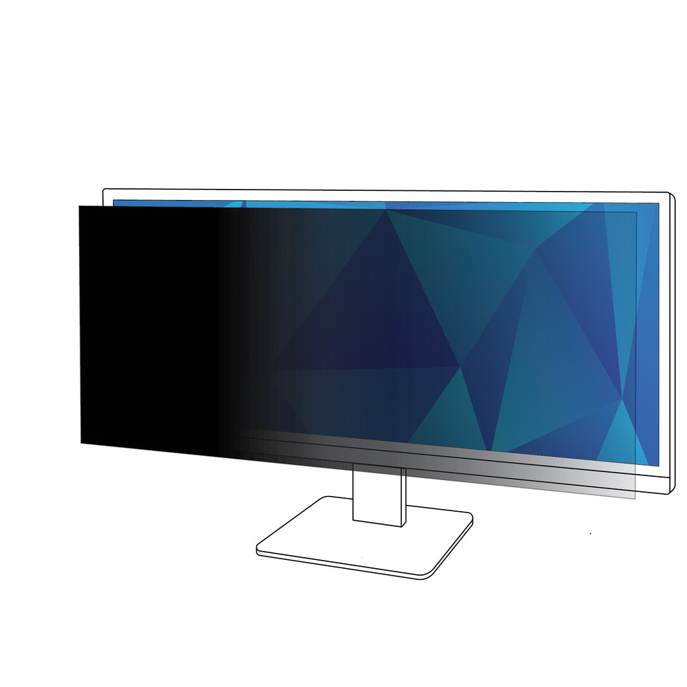 3M Filtre de confidentialité pour moniteur 34 po (863 mm), 21:9, PF340W2B, 86,4 cm (34'), 21:9, Moniteur, Filtre de confidentialité sans bords pour or