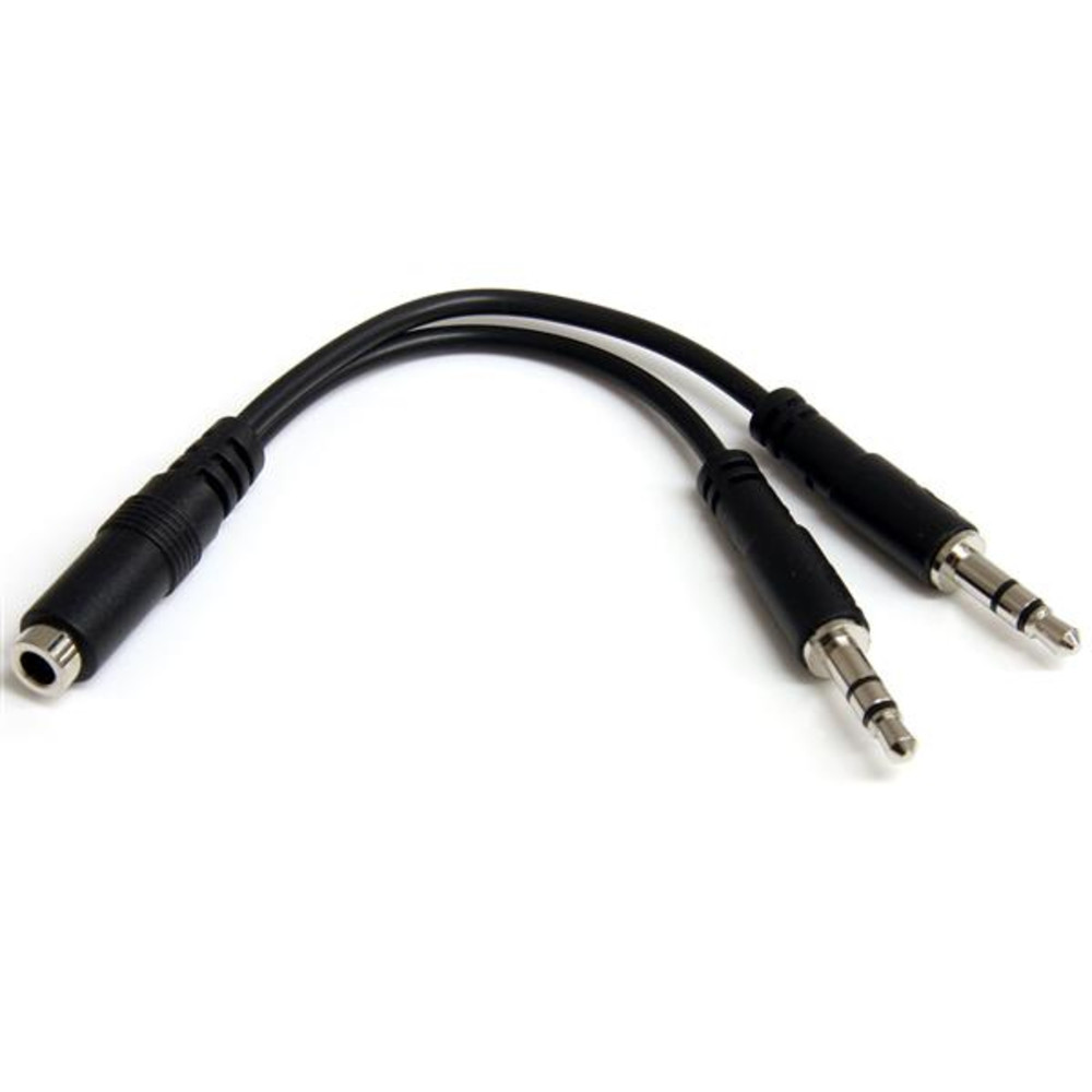 StarTech.com Câble pour séparateur de casque 4 broches de 3 5 mm vers 2 x 3 broches de 3 5 mm F/ 3 5mm Mâle 2 x 3.5mm Femelle 0 13 MUY