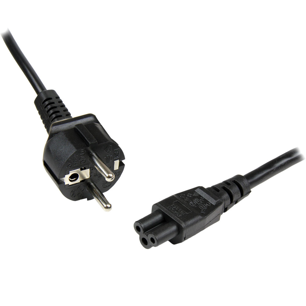 StarTech.com Câble d'Alimentation en Trèfle PC Portable 2 Schuko CEE7 vers IEC 320 C5 Tripolaire 2 CEE77 Coupleur C5 250 V 2. PXTNB