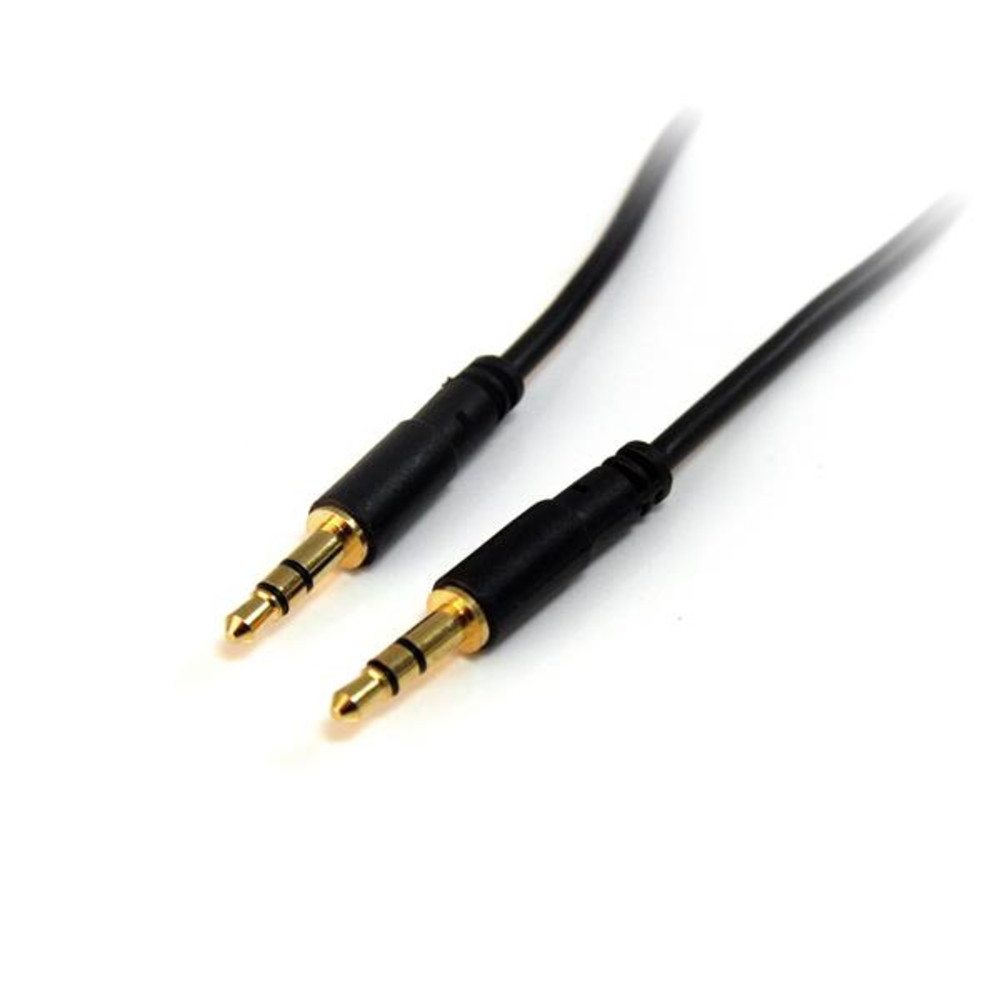 StarTech.com Câble jack audio de 3,5 mm - Cordon mince de 3 m, 3,5mm, Mâle, 3,5mm, Mâle, 3 m, Noir MU10MMS
