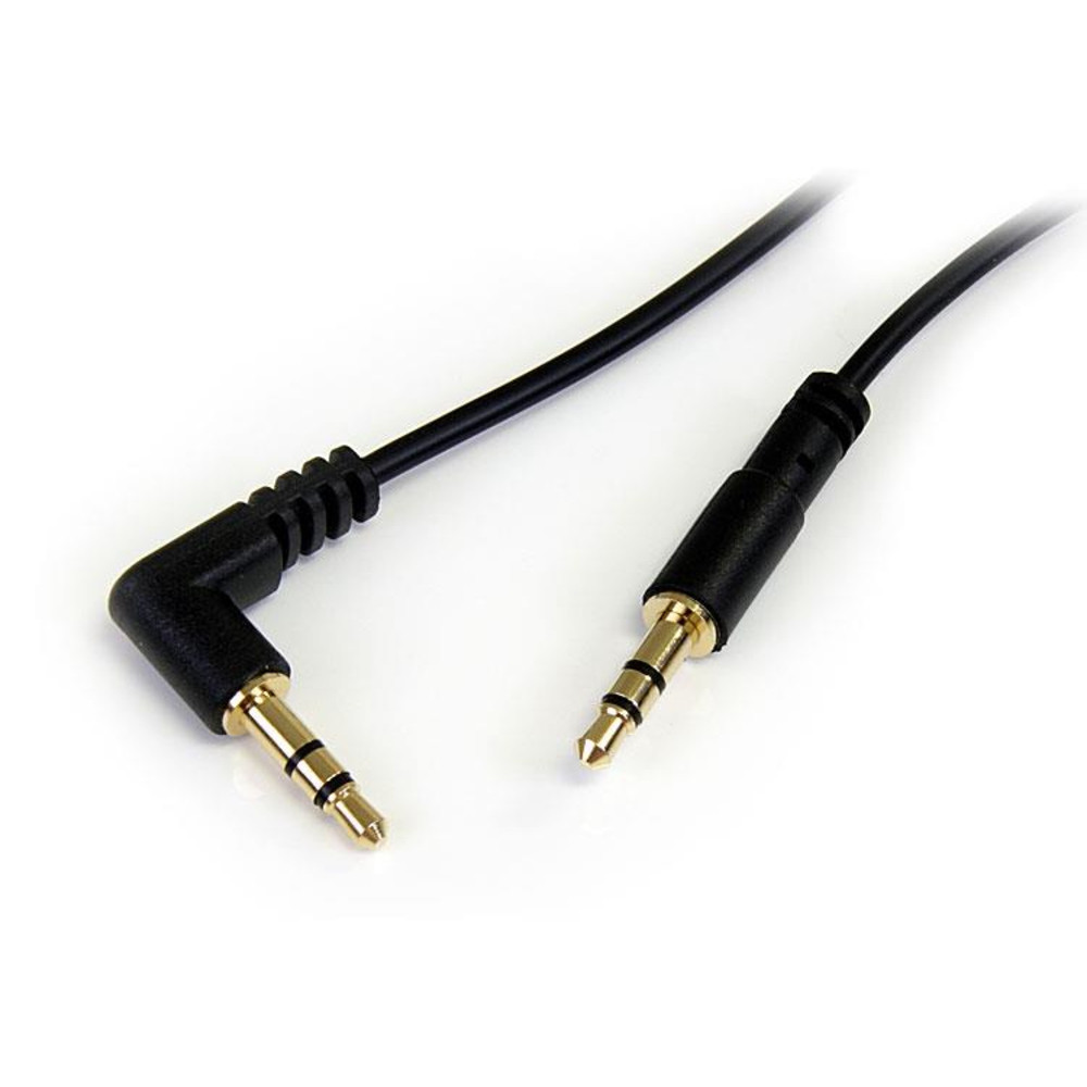 StarTech.com Câble audio stéréo Slim 3,5 mm à angle droit de 30 cm - M/M Noir - vue 4