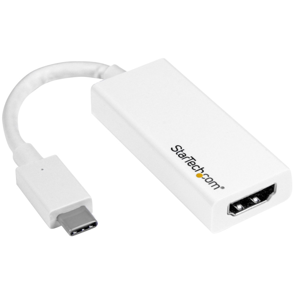 StarTech.com Adaptateur vidéo USB-C vers HDMI - M/F - Ultra HD 4K - Blanc, USB Type-C, Sortie HDMI, 3840 x 2160 pixels CDP2HDW
