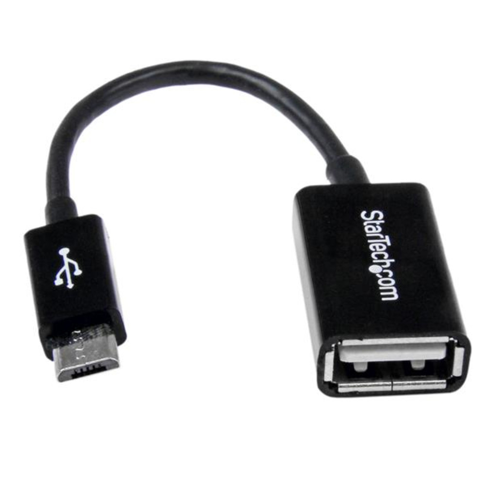 StarTech.com Câble adaptateur Micro USB vers USB Host OTG de 12cm - Mâle / Femelle - Noir, 0,127 m, Micro-USB B, USB A, USB 2.0, 0,48 Gbit/s, Noir UUS