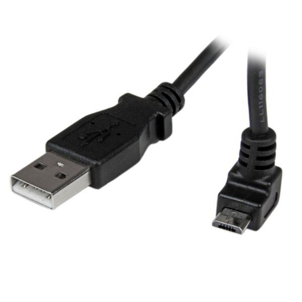 StarTech.com Câble Micro USB 2 m - A vers Micro B coudé 90° vers le haut, 2 m, USB A, Micro-USB B, USB 2.0, Mâle/Mâle, Noir USBAUB2MU