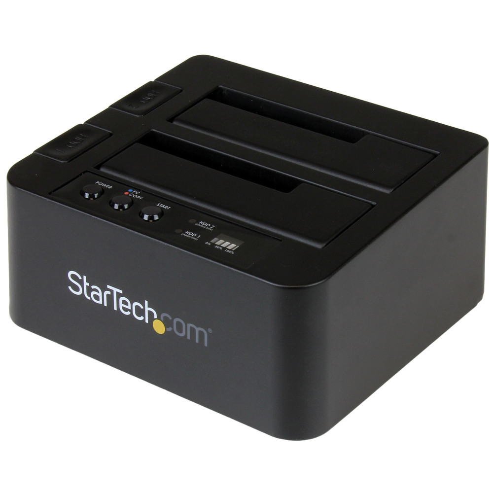 StarTech.com Duplicateur USB 3.1 (10 Gb/s) autonome pour disques durs SATA 2,5' ou 3,5', Duplicateur hdd, 2 copies, USB 3.1, Noir, Plastique, USB Type