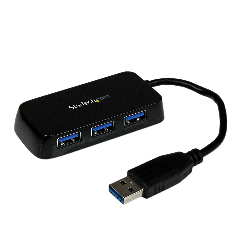 StarTech.com Hub USB 3.0 (5Gbps) à 4 ports avec câble intégré - Noir, USB 3.2 Gen 1 (3.1 Gen 1) Type-A, USB 3.2 Gen 1 (3.1 Gen 1) Type-A, 5000 Mbit/s,