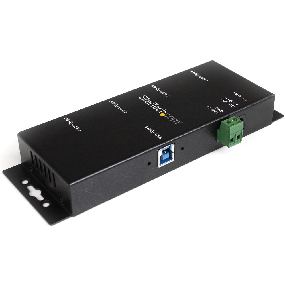 StarTech.com Hub USB 3.0 4 Ports - 5Gbps - Hub USB-A Industriel en Métal - Hub de Données USB Montable au Mur ou sur le Bureau - Hub d'Extension USB C