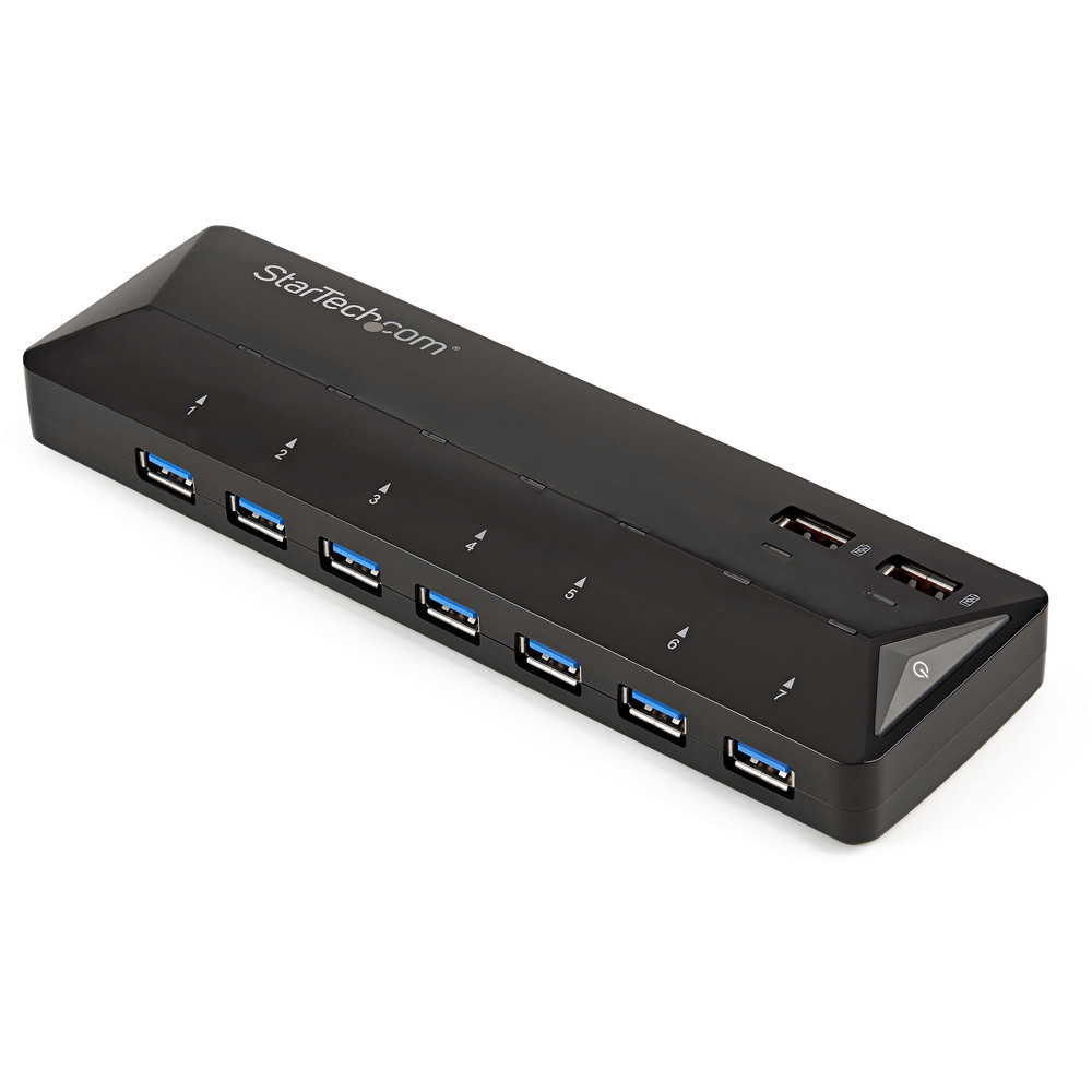 StarTech.com Hub USB 3.0 à 7 ports plus ports dédiés à la charge - 5Gbps - 2x 2,4 A, USB 3.2 Gen 1 (3.1 Gen 1) Type-B, USB 3.2 Gen 1 (3.1 Gen 1) Type-