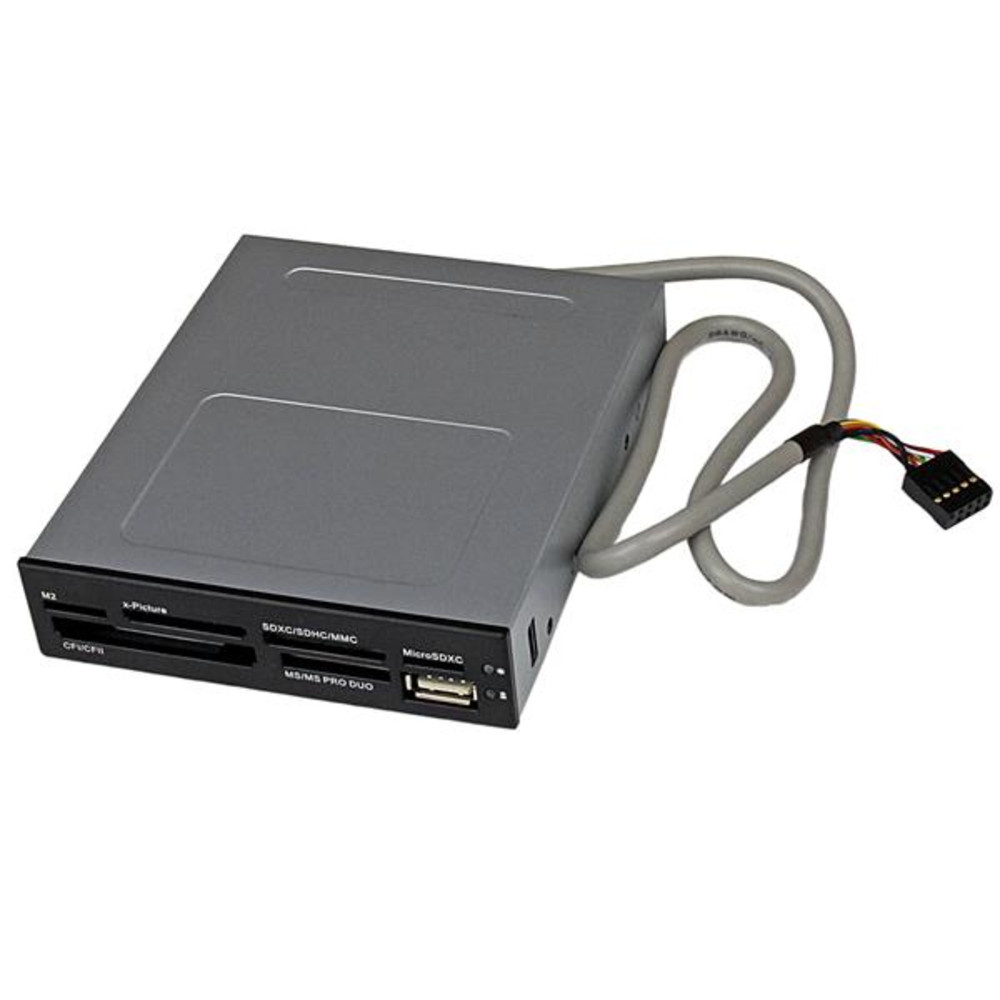 StarTech.com Lecteur de cartes mémoire interne de 3,5 pouces avec port USB 2.0 - Multicartes 22-en-1 - Noir, CF, MMC, MS Duo, MS Micro (M2), MS PRO Du