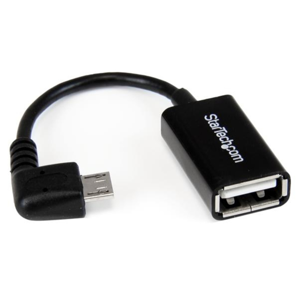 StarTech.com Câble adaptateur Micro USB à angle droit vers USB Host OTG de 12cm - Mâle / Femelle, 0,127 m, Micro-USB B, USB A, USB 2.0, 0,48 Gbit/s, N