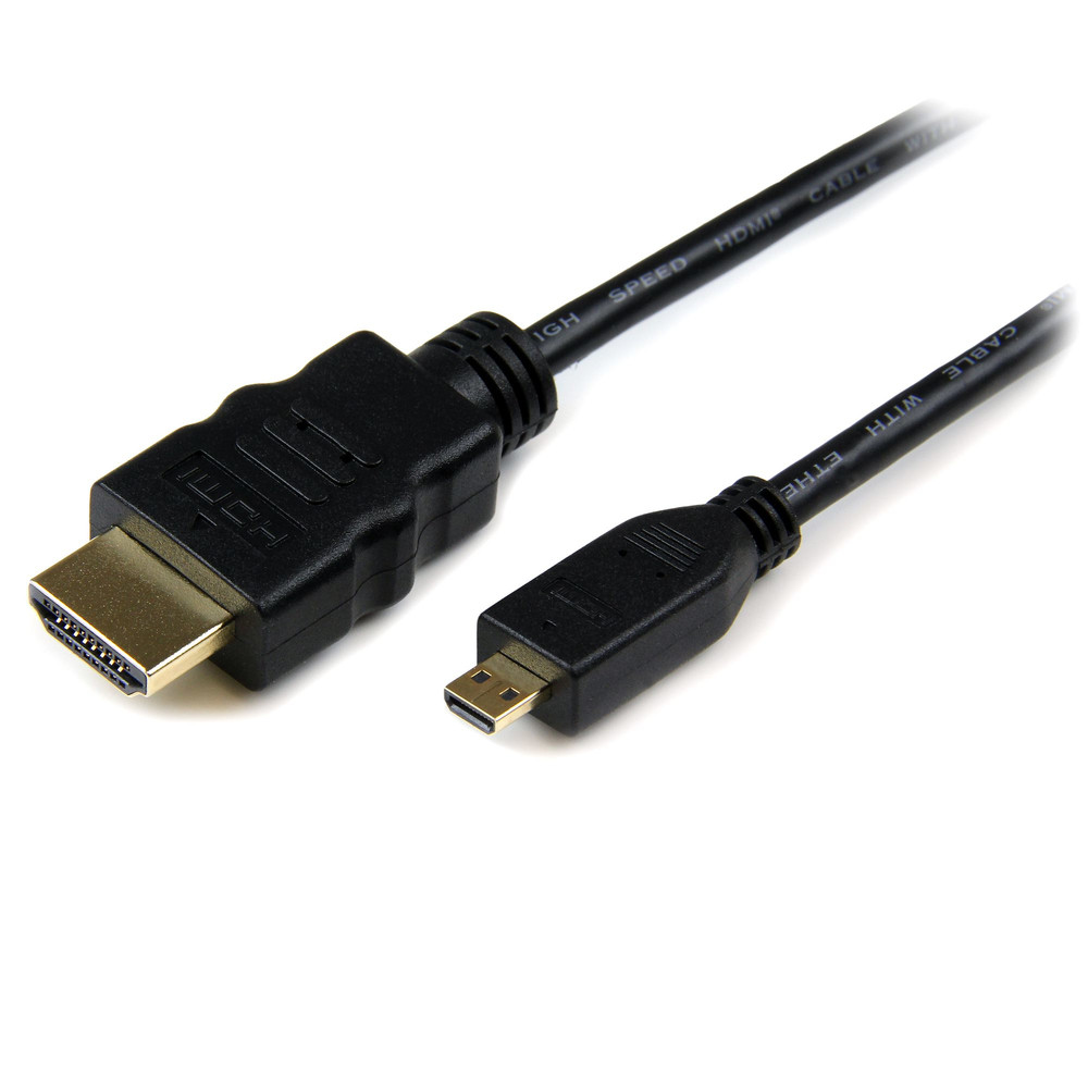 StarTech.com Câble HDMI haute vitesse avec Ethernet 3m - HDMI (M) vers Micro HDMI (M), 3 m, HDMI Type A (Standard), HDMI Type D (Micro), Compatibilité