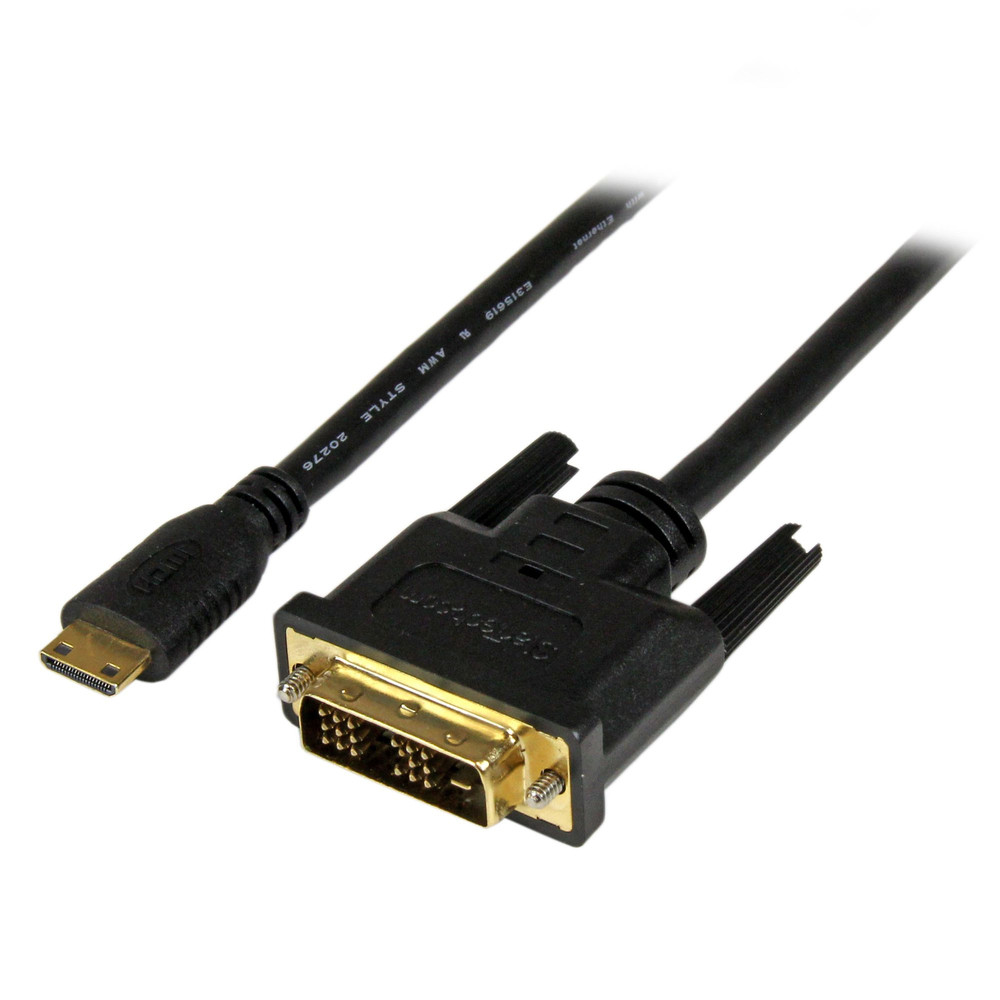 StarTech.com Câble Mini HDMI vers DVI de 2m - Câble DVI-D vers HDMI (1920x1200p) - Mini HDMI Mâle 19 Broches vers DVI-D Mâle - Câble Convertisseur pou