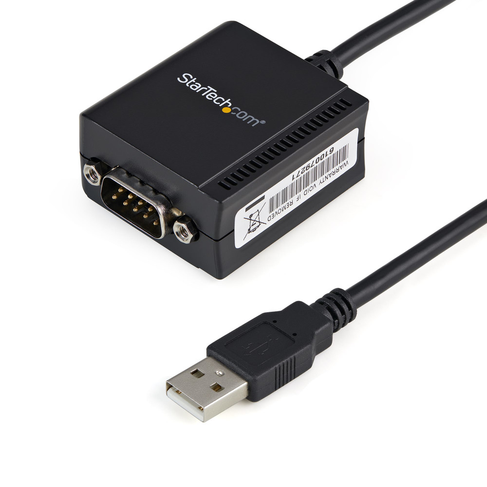 StarTech.com Câble adaptateur de 1,80 m USB vers série DB9 RS232 - Chipset FTDI, DB-9, USB 2.0 A, 0,2 m, Noir ICUSB2321F