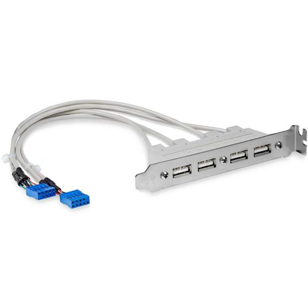 StarTech.com Equerre USB 4 ports - Adaptateur de Slot 4 ports USB 2.0 A Femelle, 0,286 m, 68 g, 125 mm, 225 mm, 22 mm, 73 g USBPLATE4