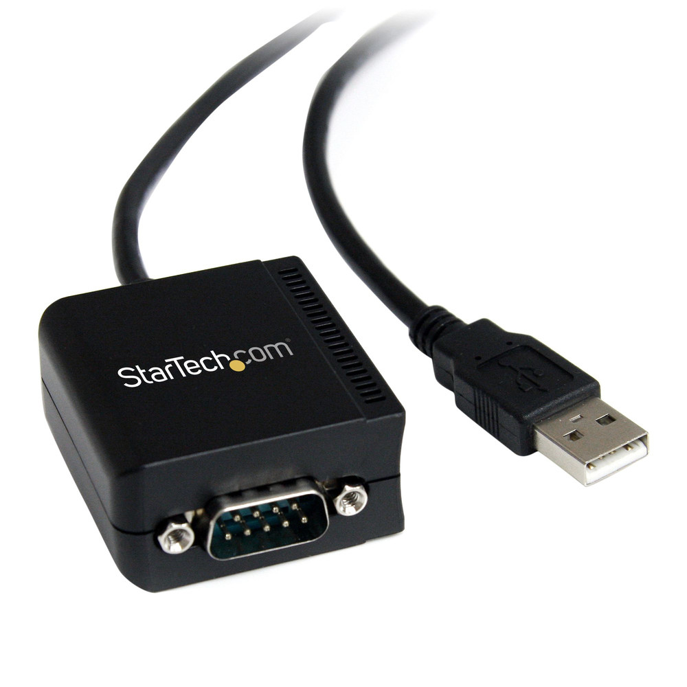 StarTech.com Câble adaptateur FTDI USB vers série RS232 1 port avec isolation optique, DB-9, USB A, 2,5 m, Noir ICUSB2321FIS