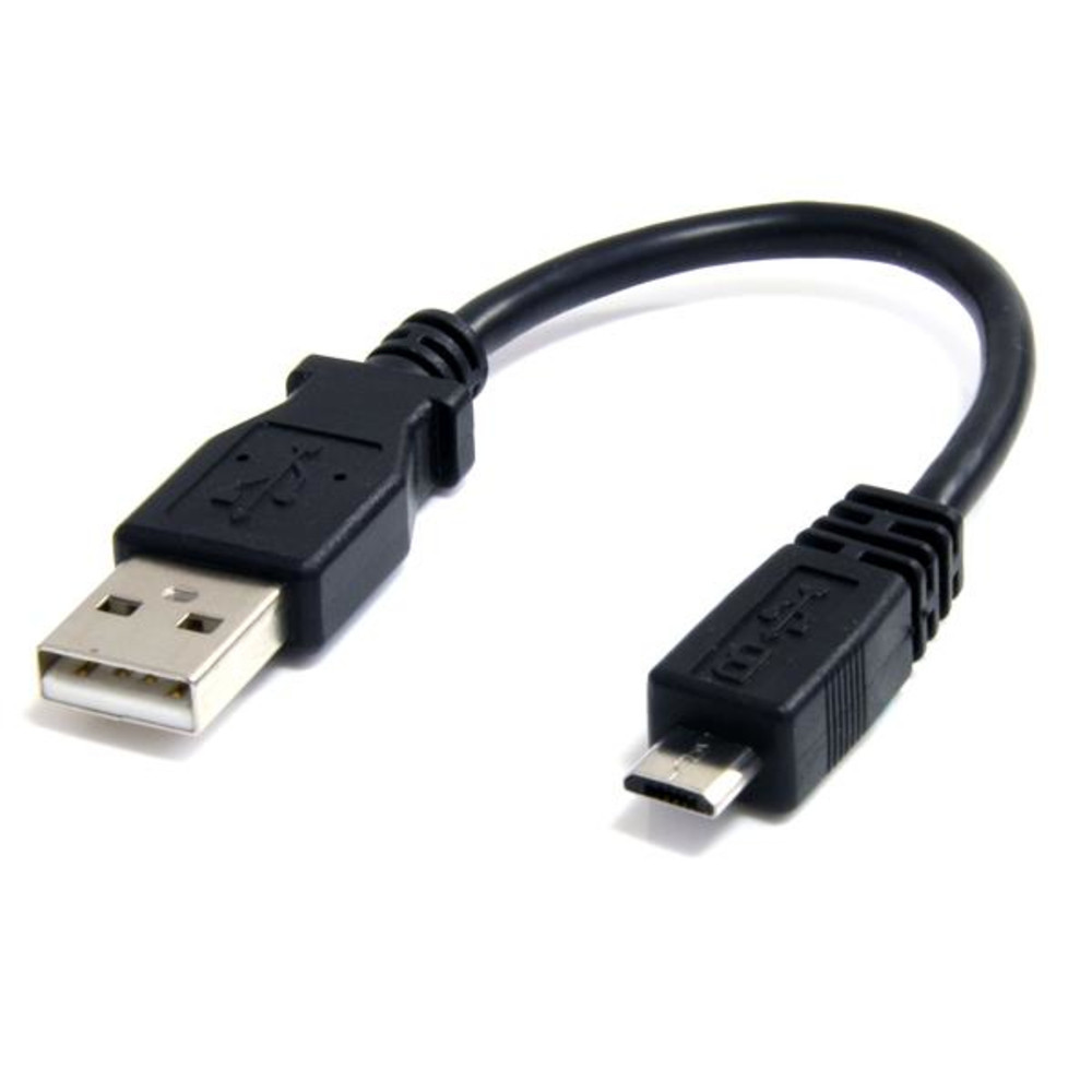 StarTech.com Câble Micro USB 15 cm - A vers Micro B - USB 2.0 - Noir, 0,1524 m, USB A, Micro-USB B, Mâle/Mâle, 0,48 Gbit/s, Noir UUSBHAUB6IN