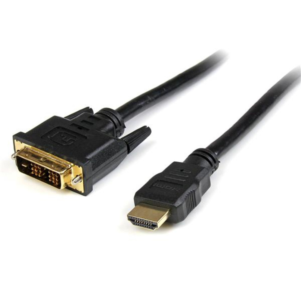 StarTech.com Câble HDMI vers DVI-D de 50cm - Mâle / Mâle - Noir, 0,5 m, HDMI, DVI-D, Or, Noir, Polyvinyl chloride (PVC) HDDVIMM50CM