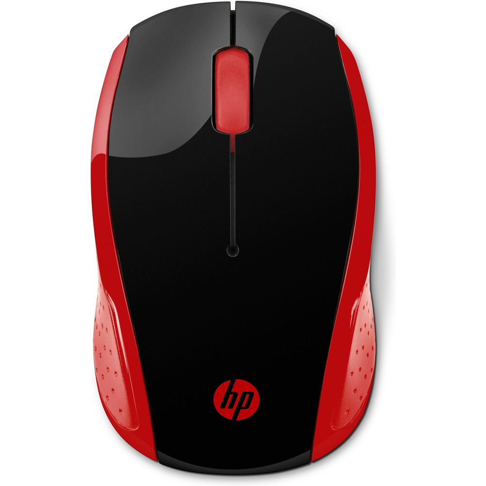 HP Souris sans fil 200 (Rose impératrice), Ambidextre, Optique, RF sans fil, 1000 DPI, Noir, Rouge 2HU82AA#ABB