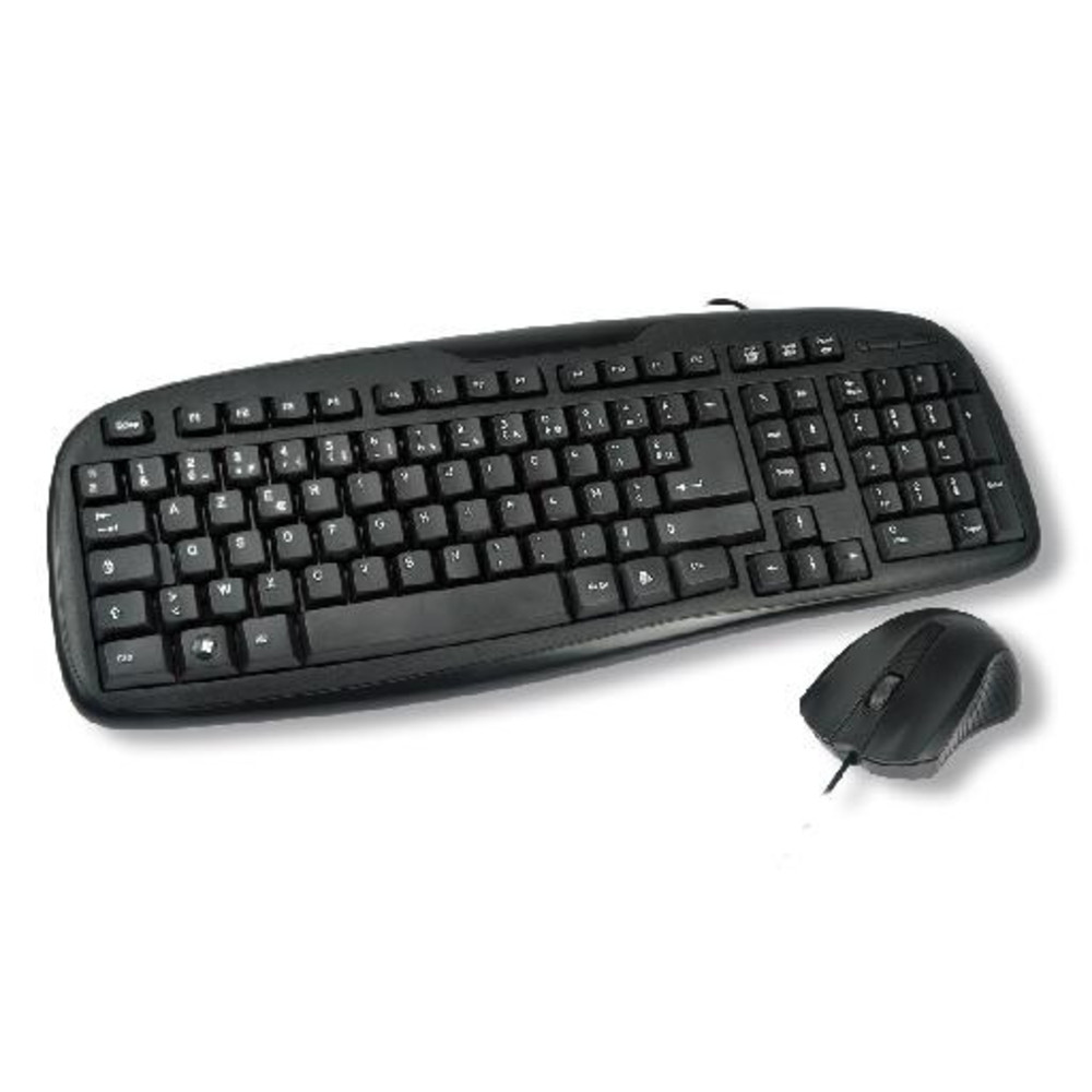 MCL ACK-2012/N, Avec fil, USB, Clavier à membrane, AZERTY, Noir, Souris incluse