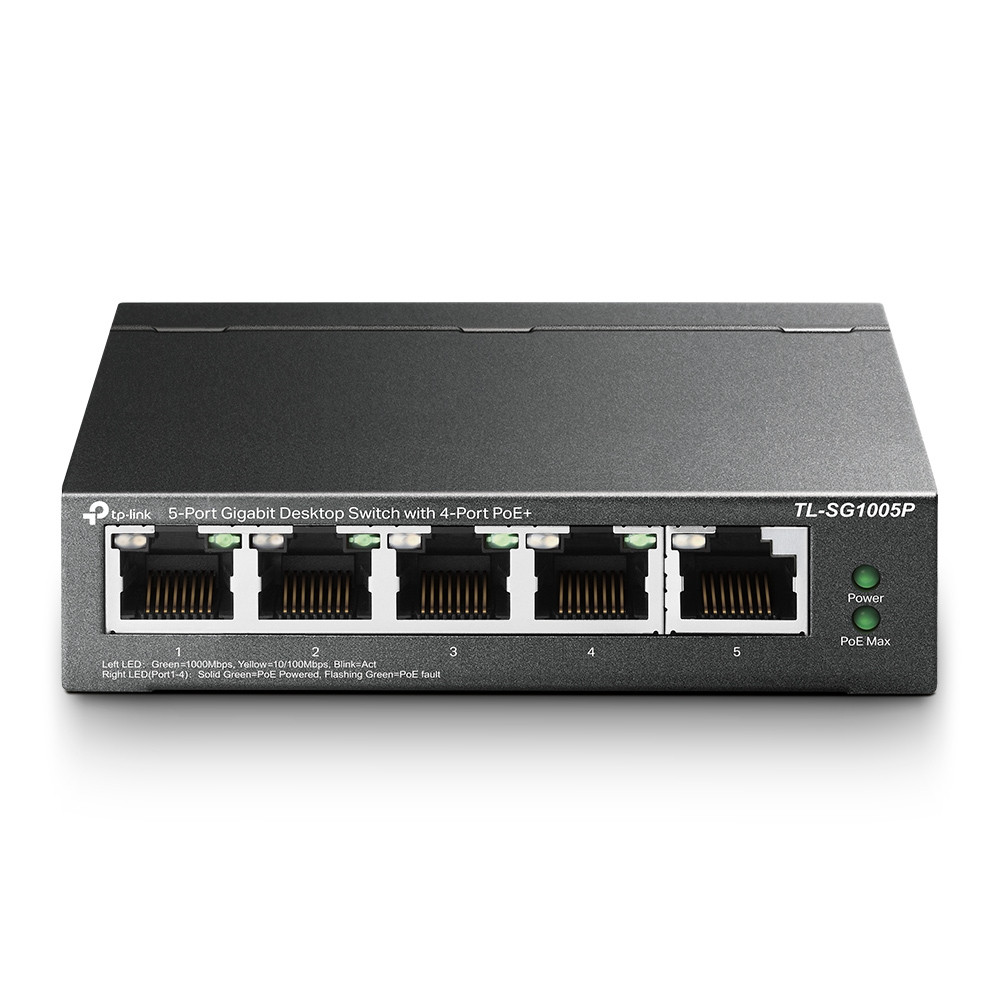 TP-LINK TL-SG1005P, Non-gr, Gigabit Ethernet (10/100/1000), Connexion Ethernet, supportant l'alimentation via ce port (PoE)