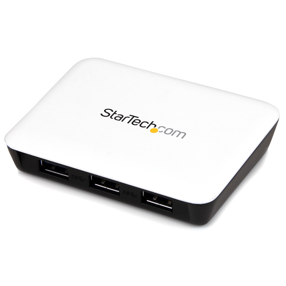 StarTech.com Adaptateur réseau USB 3.0 vers Gigabit Ethernet avec hub à 3 ports, Avec fil, USB, 5000 Mbit/s, Noir, Blanc ST3300U3S