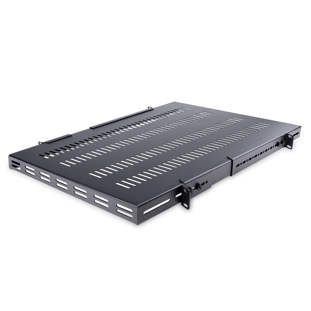StarTech.com Étagère Réglable et Ventilée pour Montage en Rack de Serveur 1U - 150kg - Profondeur de Montage Réglable de 49,5 à 97,4cm Plateau Univers