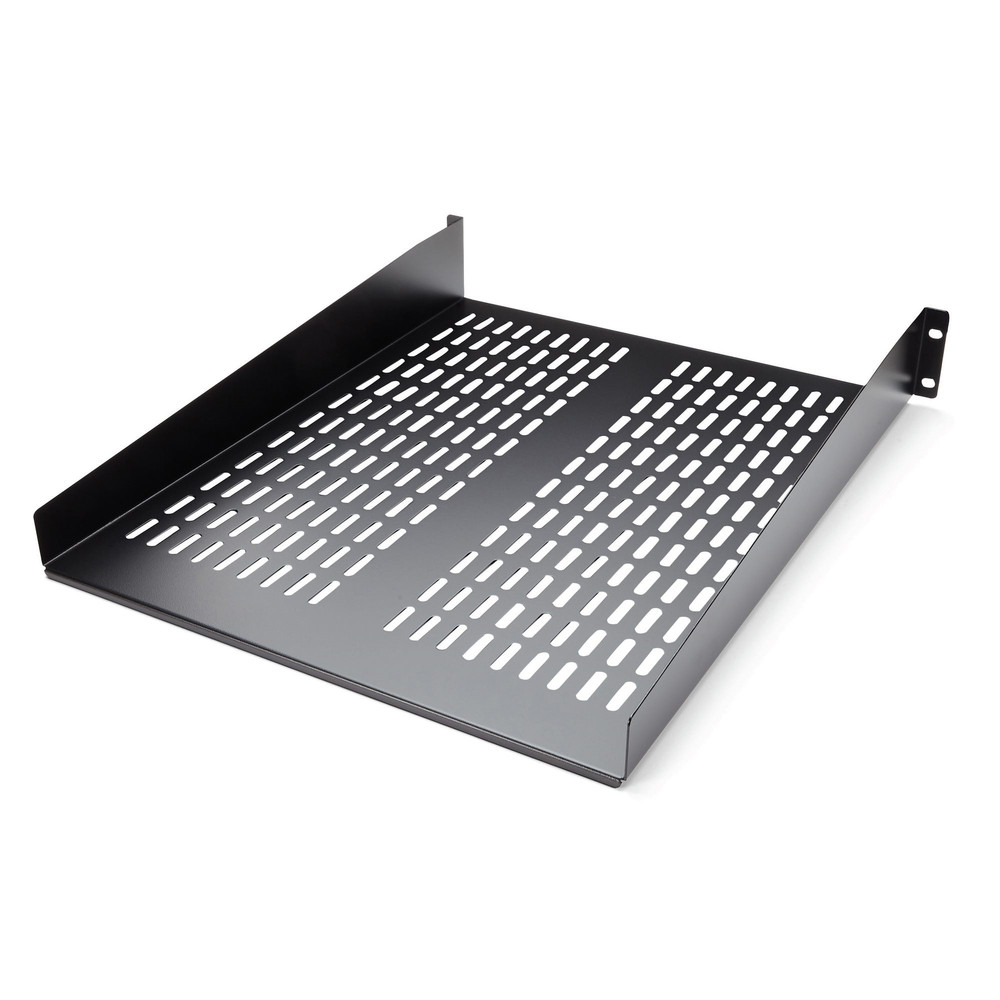 StarTech.com Etagère ventilée montée en rack 2U 22 pouces - Etagère d'armoire serveur fixe - 22 kg, Etagère, Noir, Acier, 22,6 kg, 2U, CE, TAA, REACH