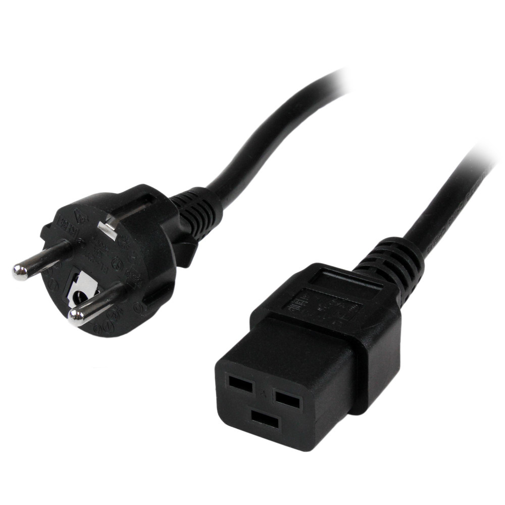 StarTech.com Cordon d'alimentation CEE7 vers IEC 320 C19 de 2m pour ordinateur /F 2 CEE77 Coupleur C19 250 V PXTEUC192M