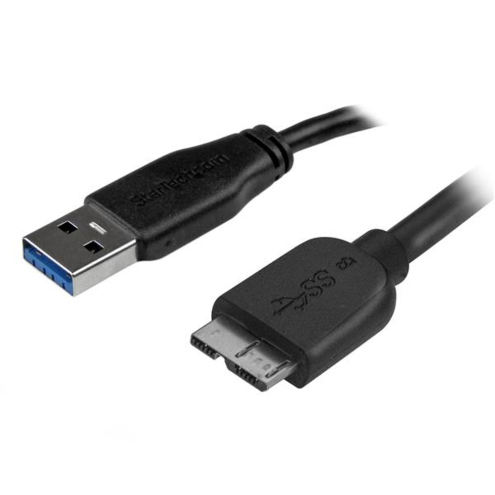 StarTech.com Câble SuperSpeed USB 3.0 slim A vers Micro B de 2 m - Mâle / Mâle - Noir, 2 m, USB A, Micro-USB B, USB 3.2 Gen 1 (3.1 Gen 1), Mâle/Mâle,