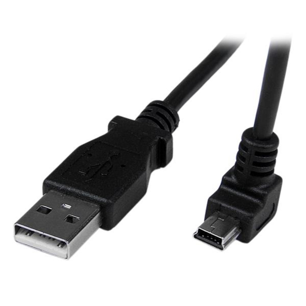 StarTech.com Câble Mini USB 2 m - A vers Mini B coudé 90° vers le bas, 2 m, USB A, Mini-USB B, USB 2.0, 0,48 Gbit/s, Noir USBAMB2MD