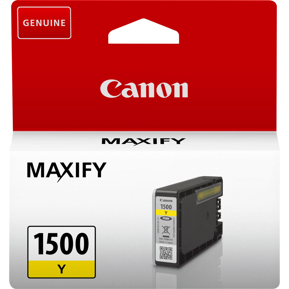 Canon Cartouche d'encre jaune PGI-1500Y, Encre à pigments, 4,5 ml 9231B001