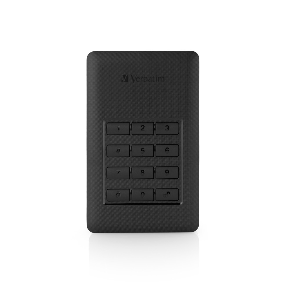 Verbatim Disque dur portable scuris Store ?n? Go avec accs par clavier 1 To, 1000 Go, Noir, Argent 53401