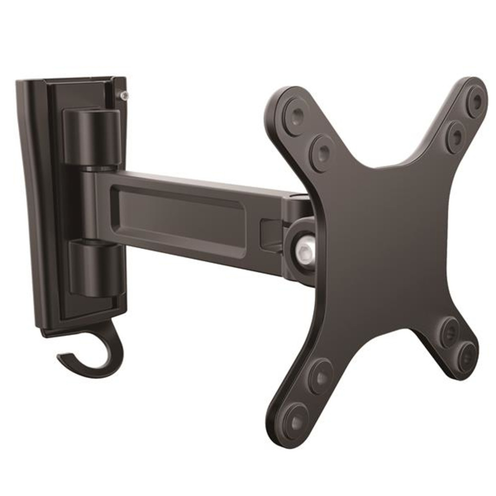 StarTech.com Bras d'écran à montage mural - Pivot simple, 15 kg, 33 cm (13'), 68,6 cm (27'), 75 x 75 mm, 100 x 100 mm, Noir ARMWALLS